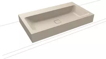 Kaldewei Cono Aufsatzwaschtisch 90x50cm, warm beige, Perl-Effekt, ohne Hahnloch (902206003661)