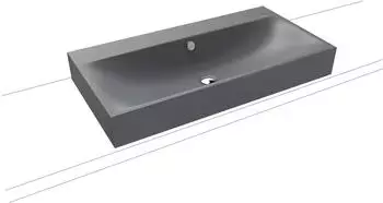 Kaldewei Silenio Aufsatzwaschtisch 90x46cm Cool Grey 70, ohne Hahnloch, mit Perl-Effekt (904206003665)
