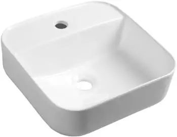 Sapho Molveno Keramik-Aufsatzwaschtisch 39,5x39,5cm quadratisch Weiß (AR453)