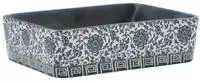 vidaXL Aufsatzwaschbecken Schwarz Blau Rechteckig 46x35,5x13cm Keramik