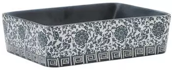 vidaXL Aufsatzwaschbecken Rechteckig Keramik Schwarz-Blau 46x35,5x13cm (155071)