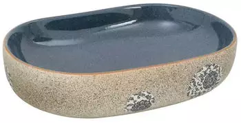 vidaXL Aufsatzwaschbecken Oval Sand/Blau 59x40x14cm Keramik (155103)