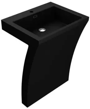 doporro Colossum07 Standwaschbecken Mineralguss schwarz matt 60x48x83cm (Colossum07)