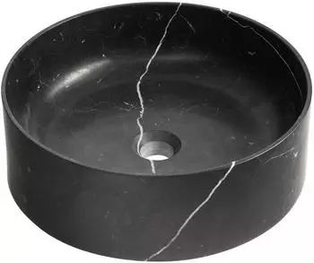 Sapho BLOK Stein-Aufsatzwaschbecken Ø40cm, schwarz matt Marquin (2401-52)