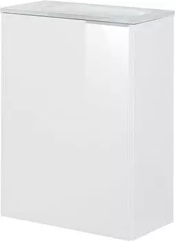 Fackelmann SBC KARA G&auml;ste-WC Waschtisch-Set 45cm Wei&szlig;, Glas, mit Beleuchtung (86442066-0)