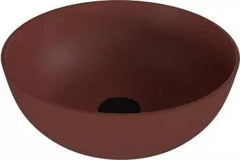 polysan Banera Round Aufsatzwaschtisch, Ø39cm, ohne Überlauf, matt braun (14337.71)
