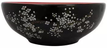 vidaXL Aufsatzwaschbecken Rund Schwarz/Rot Keramik &Oslash;41x14cm (155051)
