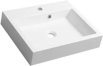 Sapho Orinoko Waschbecken 50x42cm Marmorguss, Weiß (OR050)