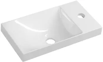Sapho Agos Gussmarmor-Waschtisch ohne Überlauf 40x22cm, Weiß (AS400)