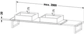 Duravit LC105C00707 Konsole variabel L-Cube Compact 2 betongrau