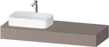 Duravit Qatego Konsolen mit Ausschnitt links 140x55 cm basalt matt (QA4803043430000)