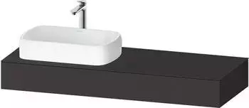 Duravit Qatego Konsolen mit Ausschnitt links 140x55 cm graphit supermatt (QA4803080800000)