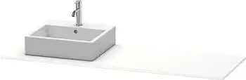 Duravit XSquare Konsole 160 cm mit einem Ausschnitt links wei&szlig; supermatt (Dekor) (XS060HL8484)