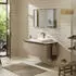 Hansgrohe Xelu Q Konsole mit Ausschnitt mittig 118x55 cm geschliffen 60x48 cm eiche natur