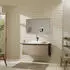 Hansgrohe Xelu Q Konsole mit Ausschnitt mittig 118x55 cm geschliffen 60x48 cm eiche natur