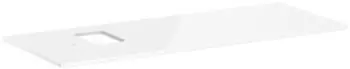 Hansgrohe Xelu Q Konsole mit Ausschnitt links 136x55 cm mit Hahnloch wei&szlig; hochglanz
