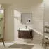 Hansgrohe Xelu Q Konsole mit Ausschnitt mittig 78x55 cm geschliffen 60x48 cm nussbaum dunkel