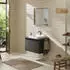 Hansgrohe Xelu Q Konsole mit Ausschnitt mittig 78x55 cm geschliffen 50x48 cm diamantgrau matt