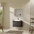 Hansgrohe Xelu Q Konsole mit Ausschnitt mittig 78x55 cm geschliffen 50x48 cm diamantgrau matt