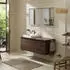 Hansgrohe Xelu Q Konsole mit Ausschnitt links 136x55 cm geschliffen 50x48 cm nussbaum dunkel