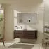 Hansgrohe Xelu Q Konsole mit Ausschnitt links 136x55 cm geschliffen 50x48 cm nussbaum dunkel