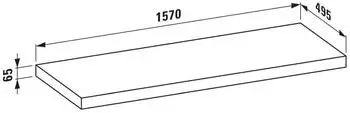Laufen Lani Waschtischplatte, ohne Ausschnitt, 1570x495x65mm, H4046901122601, Weiß matt