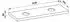 Laufen Lani Waschtischplatte, Ausschnitt links und rechts, 1570x495x65mm, H4046941122661, Verkehrsgrau