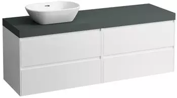 Laufen Lani Waschtischplatte verkehrsgrau 1 Ausschnitt links, 1570x495x580mm, H4055921129901, Specialcolor