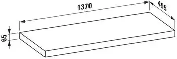 Laufen Lani Waschtischplatte, ohne Ausschnitt, 1370x495x65mm, H4046801122661, Verkehrsgrau