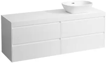 Laufen Lani Waschtischplatte wei&szlig; matt 1 Ausschnitt rechts, 1570x495x580mm, H4045931122611, Wei&szlig; gl&auml;nzend