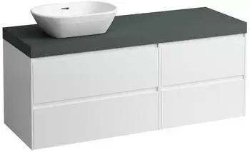 Laufen Lani Waschtischplatte verkehrsgrau 1 Ausschnitt links, 1370x495x580mm, H4055821129901, Specialcolor