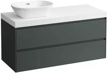 Laufen Lani Waschtischplatte wei&szlig; matt inkl. Unterschrank, 1 Ausschnitt links, 1185x495x580mm, H4045721122661, Verkehrsgrau