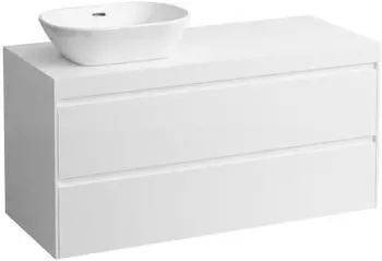 Laufen Lani Waschtischplatte wei&szlig; matt inkl. Unterschrank, 1 Ausschnitt links, 1185x495x580mm, H4045721129901, Specialcolor