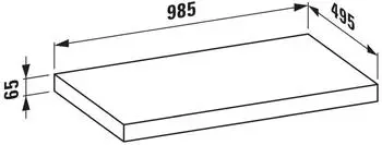 Laufen Lani Waschtischplatte, ohne Ausschnitt, 985x495x65mm, H4046601122661, Verkehrsgrau