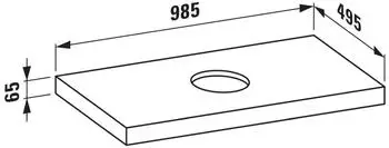 Laufen Lani Waschtischplatte, ein Ausschnitt mittig, 985x495x65mm, H4046611122671, Wildeiche