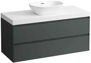 Laufen Lani Waschtischplatte wei&szlig; matt inkl. Unterschrank, 1 Ausschnitt mittig, 1185x495x580mm, H4045711122661, Verkehrsgrau