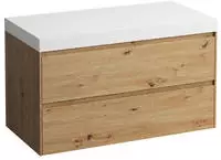 LAUFEN LANI Waschtischplatte wei&szlig; matt inklusive Unterschrank, ohne Ausschnitt,