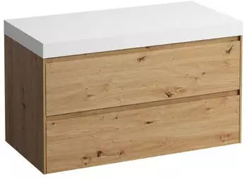 Laufen Lani Waschtischplatte wei&szlig; matt 985x495x580mm, H4045601122671, Wildeiche