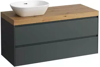 Laufen Lani Waschtischplatte wildeiche 1 Ausschnitt links, 1185x495x580mm, H4065721122661, Verkehrsgrau