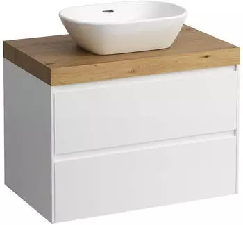 Laufen Lani Waschtischplatte wildeiche 1 Ausschnitt mittig, 785x495x580mm, H4065511122601, Wei&szlig; matt