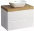 Laufen Lani Waschtischplatte wildeiche 1 Ausschnitt mittig, 785x495x580mm, H4065511122601, Weiß matt