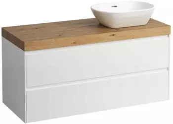 Laufen Lani Waschtischplatte wildeiche 1 Ausschnitt rechts, 1185x495x580mm, H4065731122601, Wei&szlig; matt