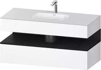 Duravit Qatego Einbauwaschtisch mit Unterbau 1200 mm mit Nischenbeleuchtung wei&szlig; matt (QA4787016180010)