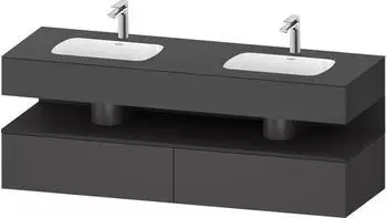 Duravit Qatego Einbauwaschtisch mit Unterbau 1600 mm graphit matt (QA4797080490000)