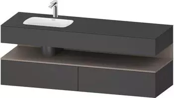 Duravit Qatego Einbauwaschtisch mit Unterbau 1600 mm graphit matt (QA4795043490000)