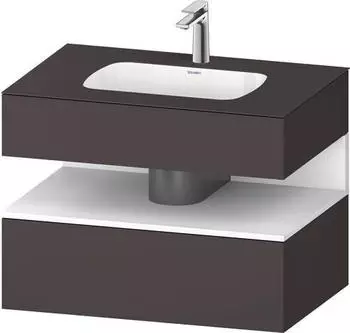 Duravit Qatego Einbauwaschtisch mit Unterbau 800 mm mit Nischenbeleuchtung graphit supermatt (QA4785018800010)