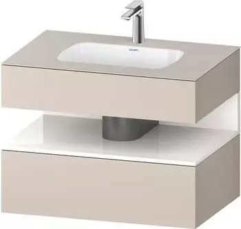 Duravit Qatego Einbauwaschtisch mit Unterbau 800 mm mit Nischenbeleuchtung taupe (QA4785022910010)
