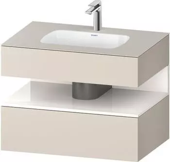 Duravit Qatego Einbauwaschtisch mit Unterbau 800 mm mit Nischenbeleuchtung taupe supermatt (QA4785022830010)
