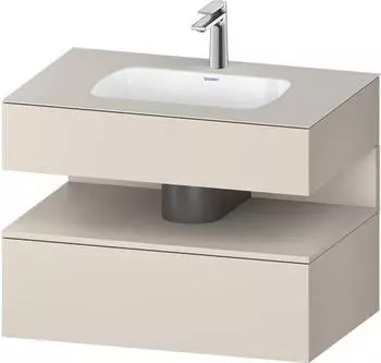 Duravit Qatego Einbauwaschtisch mit Unterbau 800 mm mit Nischenbeleuchtung taupe supermatt (QA4785091830010)