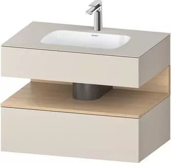 Duravit Qatego Einbauwaschtisch mit Unterbau 800 mm taupe supermatt (QA4785030830000)